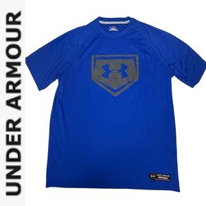 Men’s Under Armour Heat Gear Baseball Tee blue small